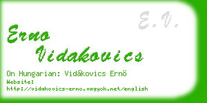 erno vidakovics business card